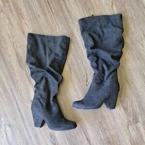 Torrid Black Slouch Knee Heeled Boot Size 10.5